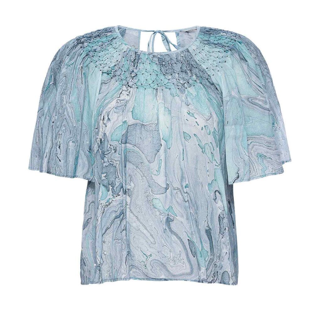 St. Roche NWT‎ Honeycomb Marble Top Crew Neck in Blue Size 0 MSRP $198